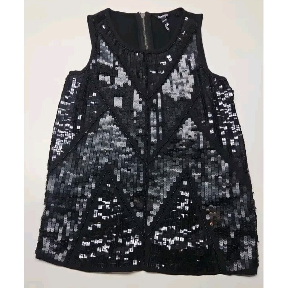 Buffalo David Bitton Women Black Sequin Top XS